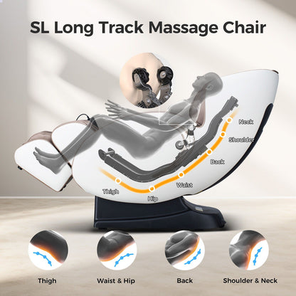 3D Zero Gravity Massage Chair with Full Body Shiatsu - Black or Beige