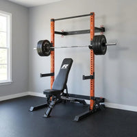 2.36'' X 2.36'' Folding Squat Rack for Home Gym, Wall Mounted Squat Rack with Attachments - Space Saving Squat Power Rack