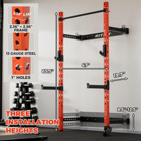 2.36'' X 2.36'' Folding Squat Rack for Home Gym, Wall Mounted Squat Rack with Attachments - Space Saving Squat Power Rack — product view 12