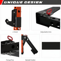 2.36'' X 2.36'' Folding Squat Rack for Home Gym, Wall Mounted Squat Rack with Attachments - Space Saving Squat Power Rack — product view 14