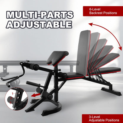 Adjustable Weight Bench Set – Bench Press Combo with Squat Rack & Leg Extension