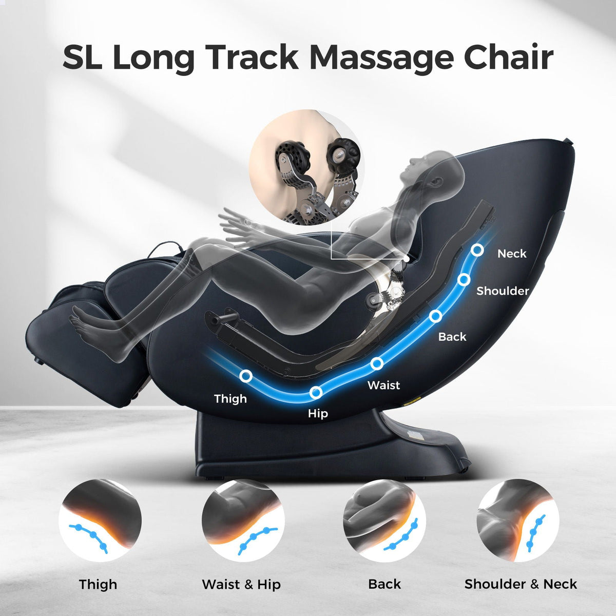 3D Zero Gravity Massage Chair with Full Body Shiatsu - Black or Beige