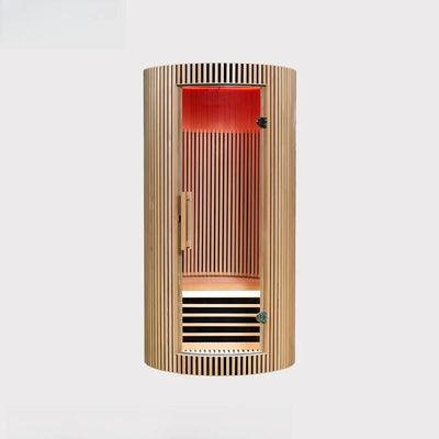 1-Person Dome Sauna Room — Solid Wood Indoor Sauna with Control Panel