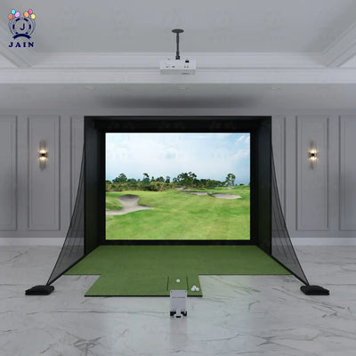 Golf Simulator Enclosure — Impact Screen, Aluminum Frame & Hitting Net