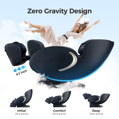 3D Zero Gravity Massage Chair with Full Body Shiatsu - Black or Beige