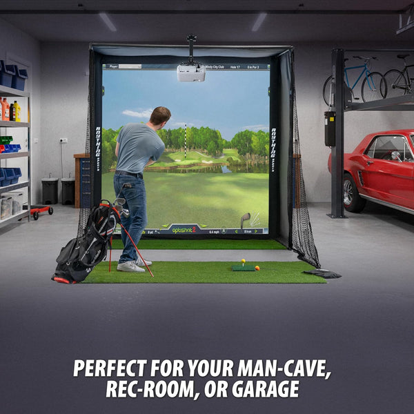 Golf Simulator Enclosure with Impact Screen & Blackout Cage