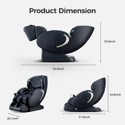 3D Zero Gravity Massage Chair with Full Body Shiatsu - Black or Beige