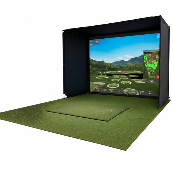 Golf Simulator Enclosure Kit – Choose 8X8 Ft, 10X8 Ft, or 12X8 Ft – Complete Frame + Enclosure + HD Impact Screen (Home Indoor/Outdoor Practice)