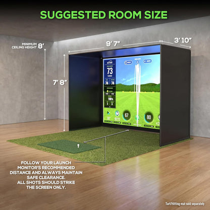 Golf Simulator Enclosure Kit – Choose 8X8 Ft, 10X8 Ft, or 12X8 Ft – Complete Frame + Enclosure + HD Impact Screen (Home Indoor/Outdoor Practice) — product view 3