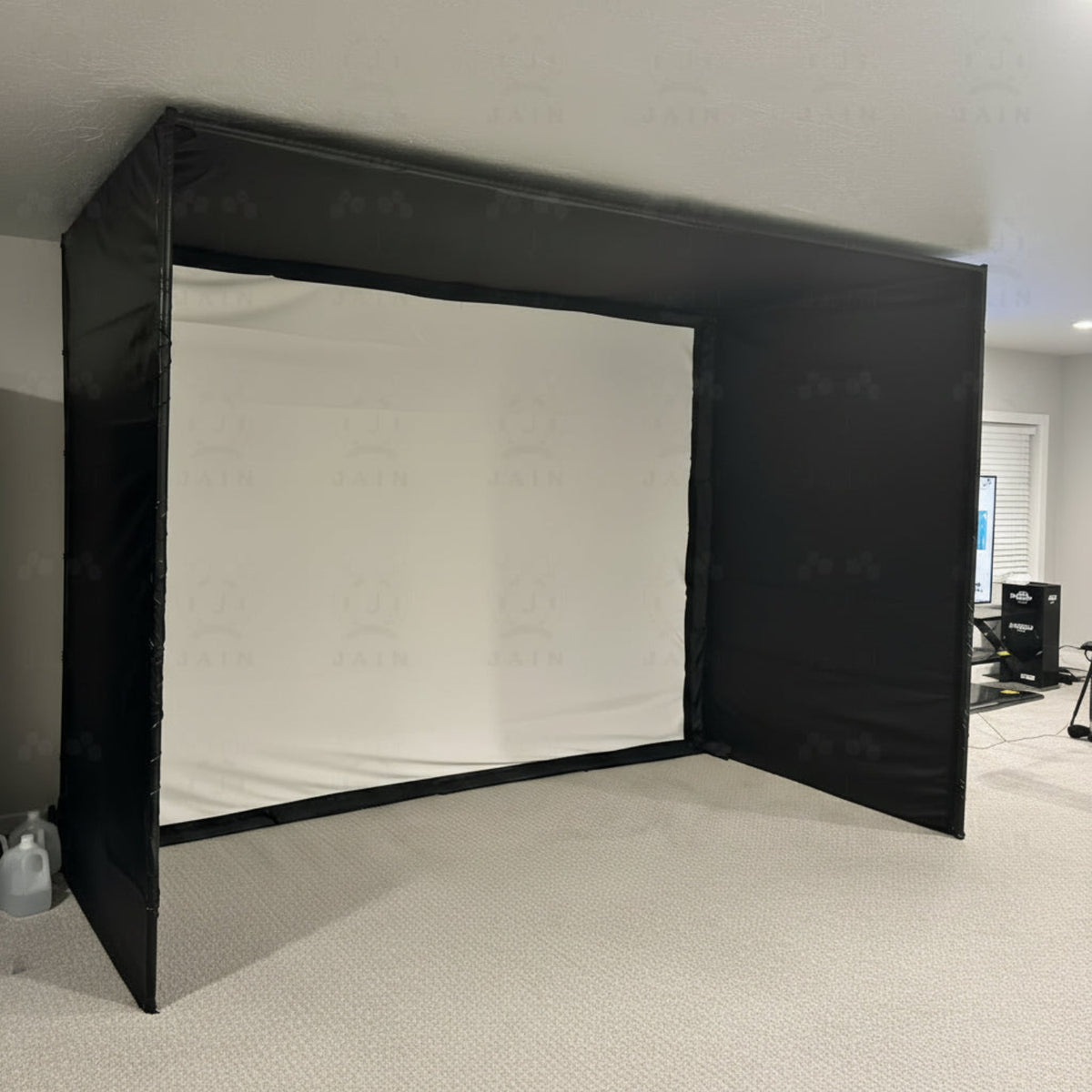 Golf Simulator Enclosure with Impact Screen Aluminum Frame and Hitting Net Enclosed Display Screen for for Indoor Golf Training — product view 2