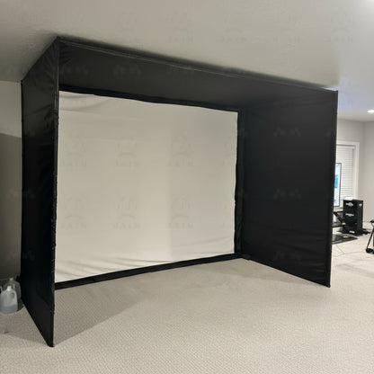 Golf Simulator Enclosure with Impact Screen Aluminum Frame and Hitting Net Enclosed Display Screen for for Indoor Golf Training — product view 2