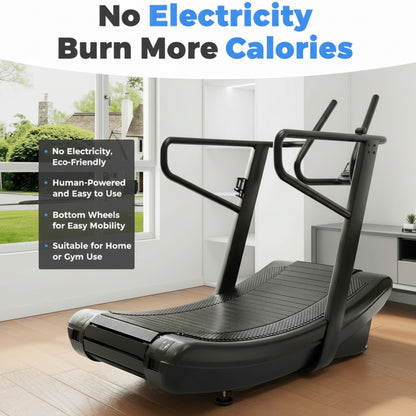 Sturdy Curved Manual Treadmill, Non Electric Motorized Treadmill — product view 3