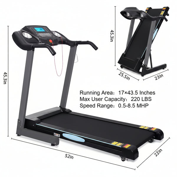 NAIPO Foldable Treadmill with 12-Level Auto Incline, 2.5 HP
