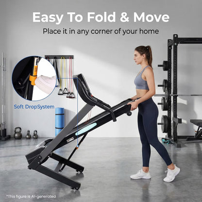 Treadmill with Auto 12Level Incline 15 Preset Foldable Treadmill 2.5 Horse Power Exercise Machine for Home Office Workout — product view 6